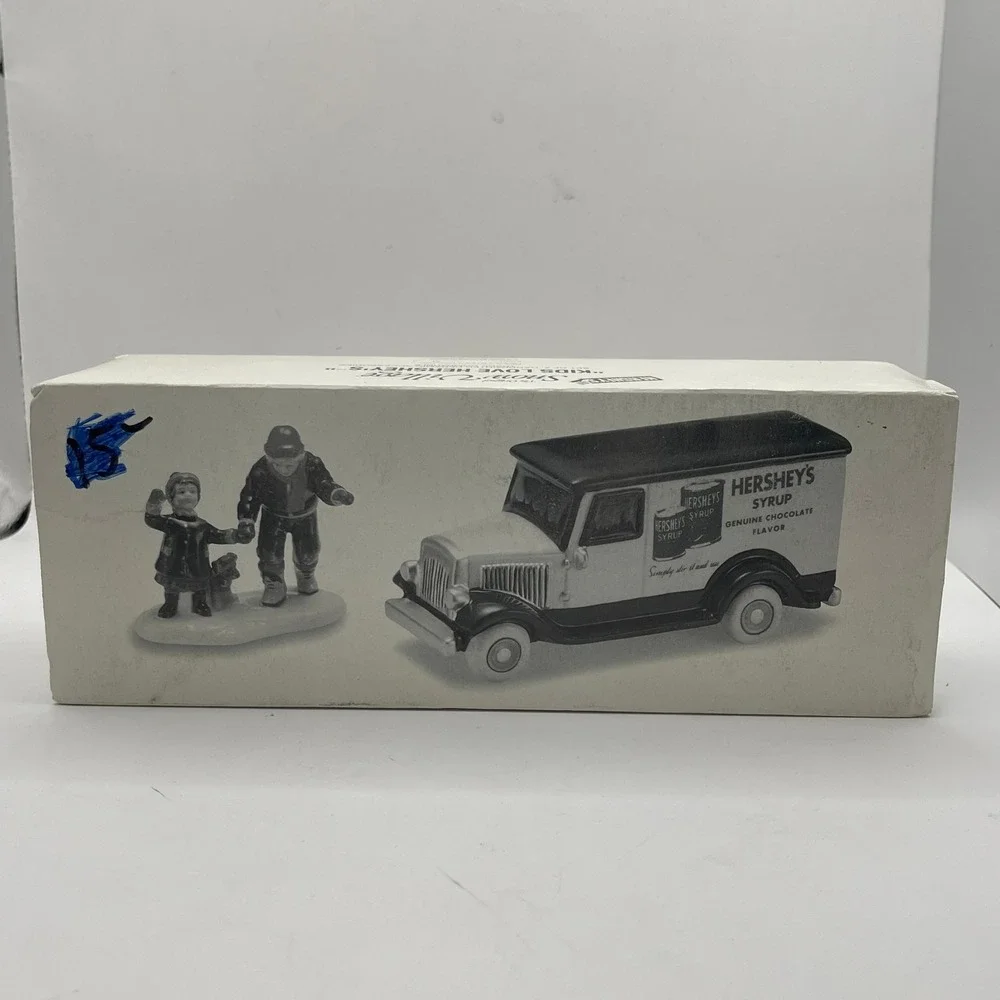 Dept 56 Snow Village Kids Love Hershey's Ceramic Truck & Figurine Set 54924